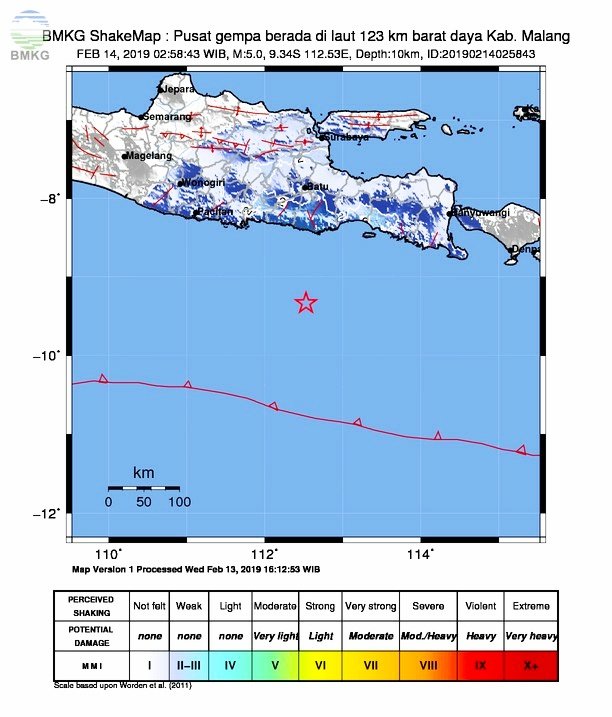 Gempa Tektonik M 5,0 Guncang Kabupaten Malang - Detakpos.Com